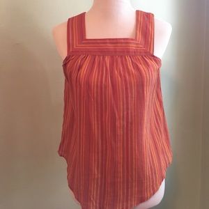Orange square neck tank top